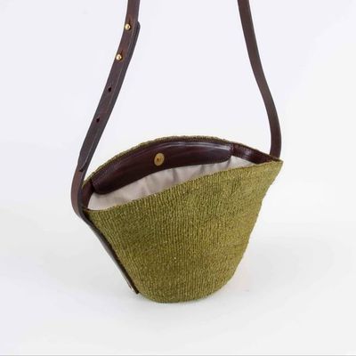 Crossbody Basket Olive & Brown