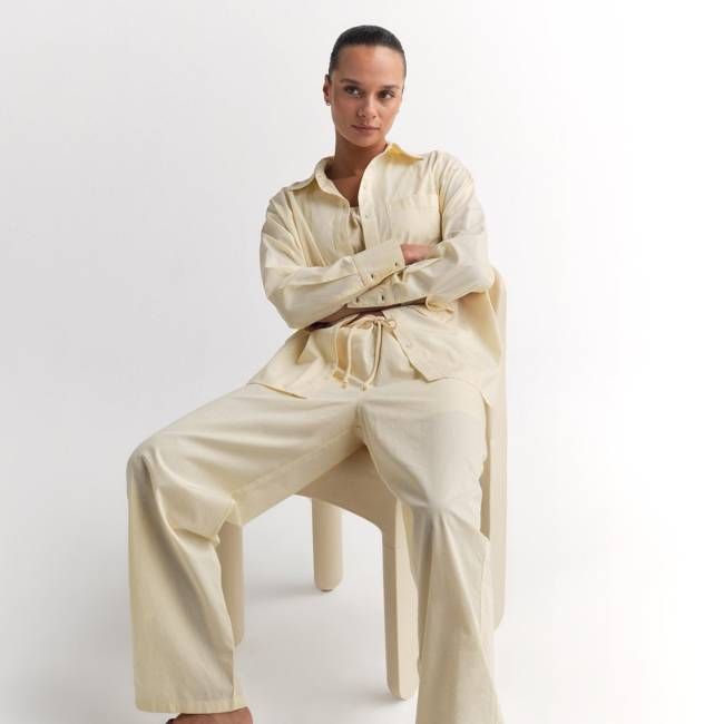 Organic Poplin Long Sleeve Button Down