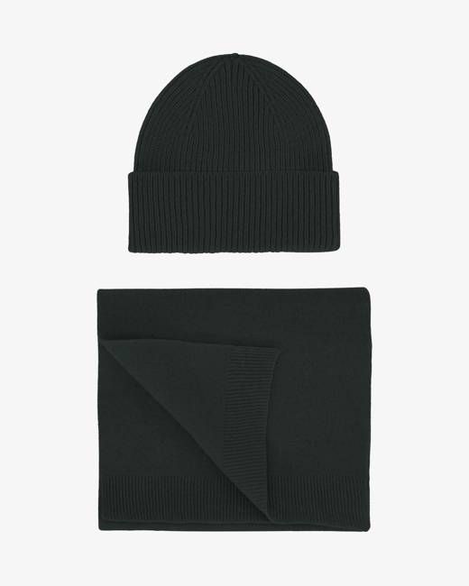 Merino Wool Beanie & Scarf - Hunter Green