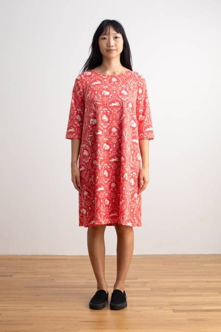 Helsinki Dress - Animal Tapestry Red