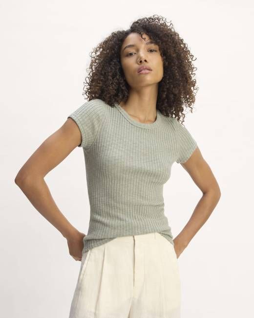 The Cozy Rib Tee | Sage Green
