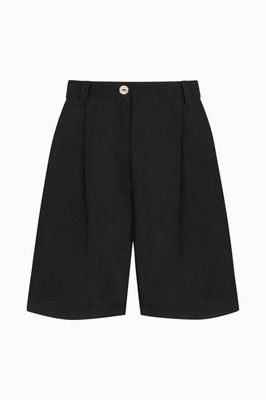 The Sienna Pleated Shorts in black