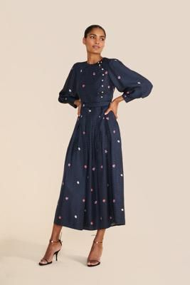 Odette Polka Floral Dress
