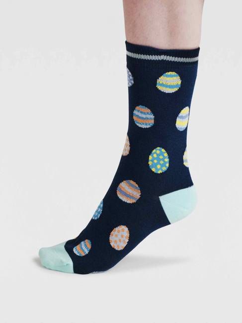 Elsa Easter Egg Bamboo Socks - Navy