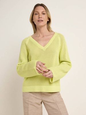 Sweater with mesh structure (GOTS)