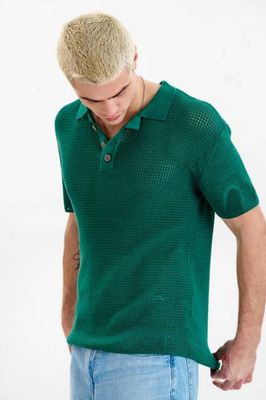 OLIVER Organic Cotton Knit Polo - Green