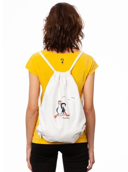 Möwen-Liebe Turnbeutel white