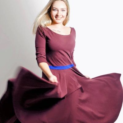 Bio Kleid Vrida aubergine / blau - kaufen