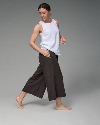 Joy - Chocolate Culottes aus Leinen