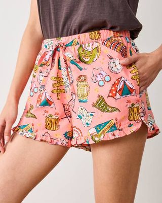 Camping Trip - Ruffle Shorts - Coral