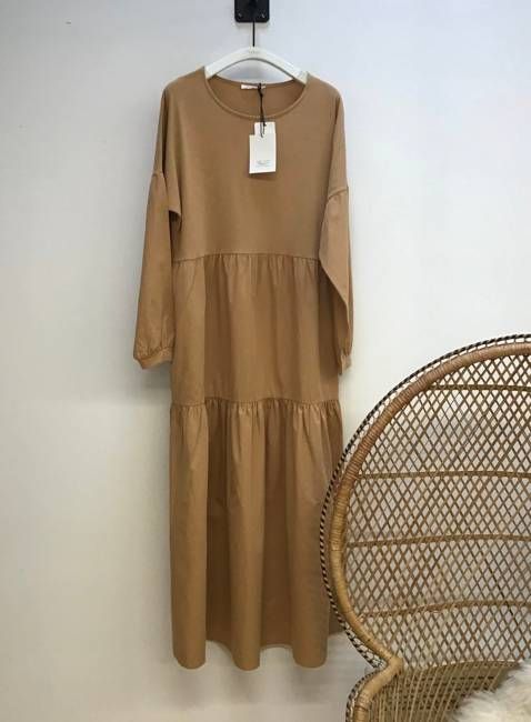 Mirabelle Organic Cotton Dress in Camel XS Preloved
