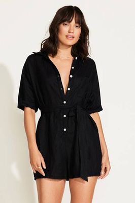 Playa Romper - Black EcoLinen