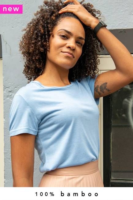 2-Pack Nooboo 100% Bamboo T-Shirts Sky Blue - 201 BF - 370 g