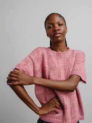 Florence Grid Tee - Guava