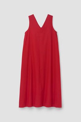 Imogen-May Cotton Linen Dress in Scarlet