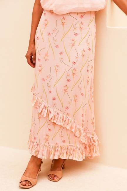RHS Printed Boho Skirt | Blush