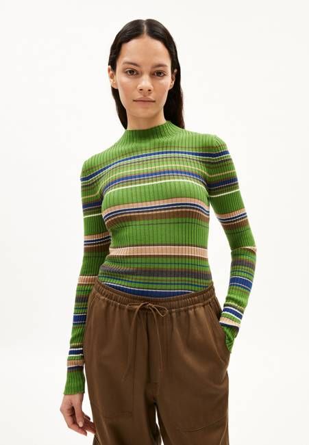 ALAANIA NEW STRIPES| ivy green-cinnamon dust