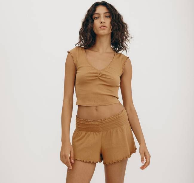 Core Bold Rib Ruched Tee