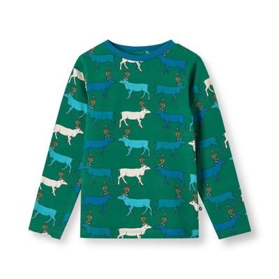 Gala long-sleeved top with reindeer