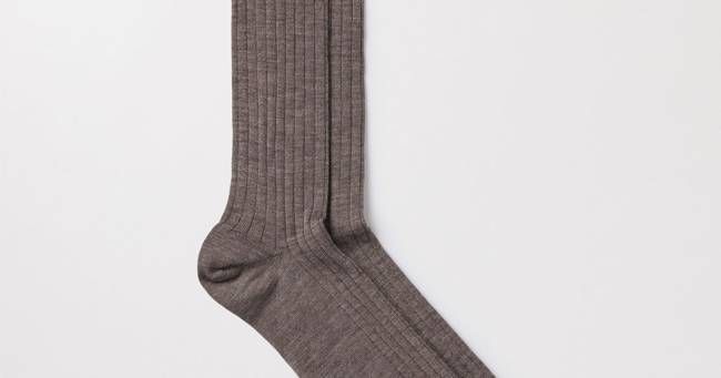 Light Brown Merino Sock | Ribbed Italian Wool | Asket