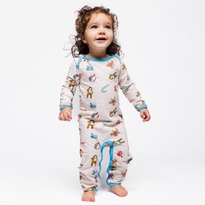 Ulm long-sleeved baby suit with Christmas decorations