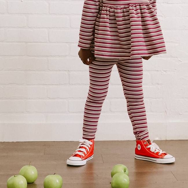 slim leggings | plum stripe