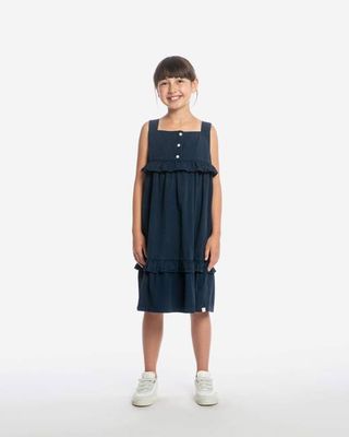 Frill Dress navy