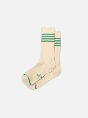 Women Tennis Socks Stripe Offwhite/Turquoise | Nudie Jeans