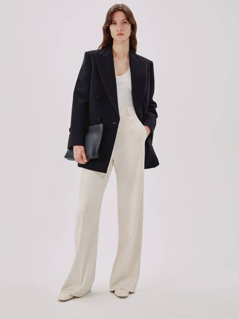Boucle Blazer Coat | Black