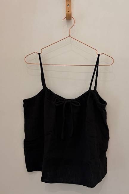 Sample Sale Sofia Top in Black Gauze