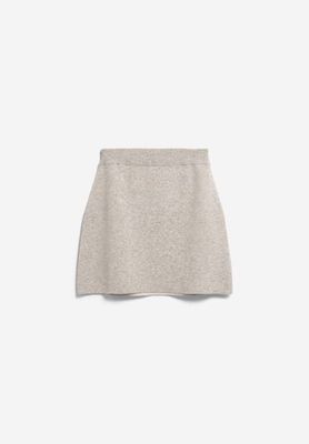 COTTON-WOOL MINI KNIT SKIRT | dark honey melange