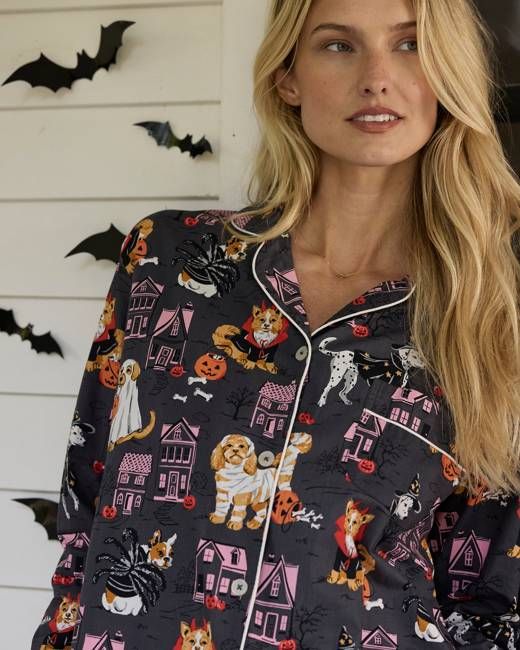 Howloween Night - Long PJ Set - Moon Rock