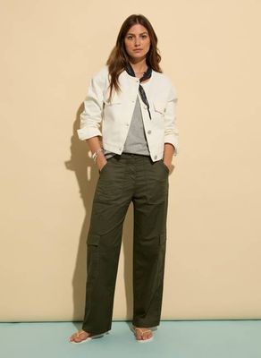 Zenya Organic Cotton Wide Leg Cargo Trousers