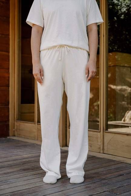 Women's Organic Straight Leg Lounge Pants in Natural