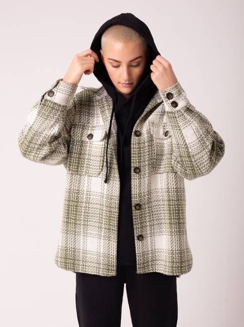GREEN CHECK PRISCILLA OVERSHIRT