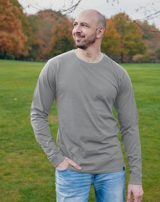 Organic Extra Long Slim Long Sleeve T-Shirt (Light Grey)