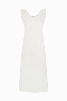 The Jane Ruffled Maxi Dress in off-white