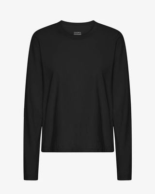 Women Organic LS T-Shirt - Deep Black