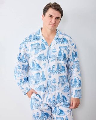 Hollywood Holiday - Men's Long PJ Set - Snow Cloud