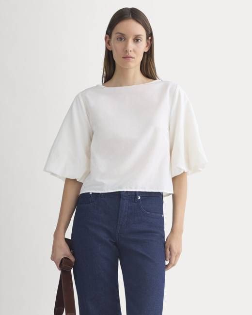 Bubble-Sleeve Top | Bone