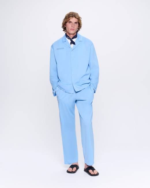 Archive Mens 365 Lightweight Long Pyjama Set—lake blue