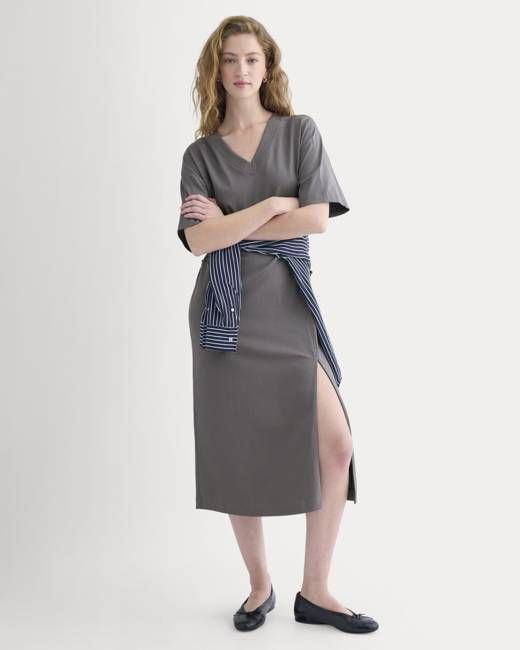 Weekend Tee Midi Dress | Charcoal Grey