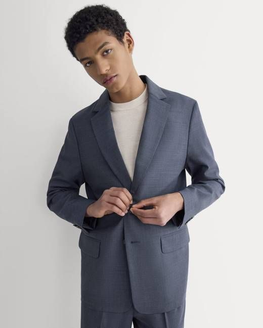 Tropical Wool Blazer | Heathered Navy