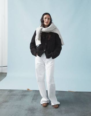 The BORDER CABLE Cardigan - Carob, Renewed + Restored