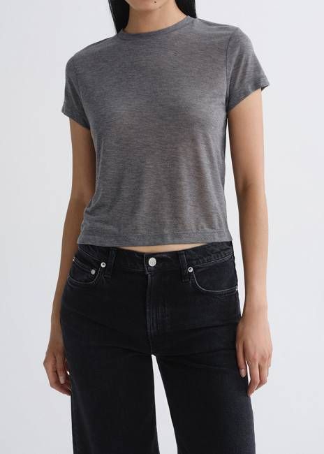 Adine Shrunken Tee (Tencel Jersey) in Grey Heather