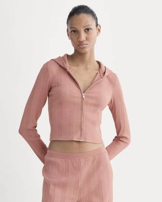 Lounge Rib Hoodie | Ash Rose