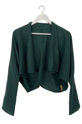 NEW! Long Sleeved Wool Waterfall Bolero Emerald