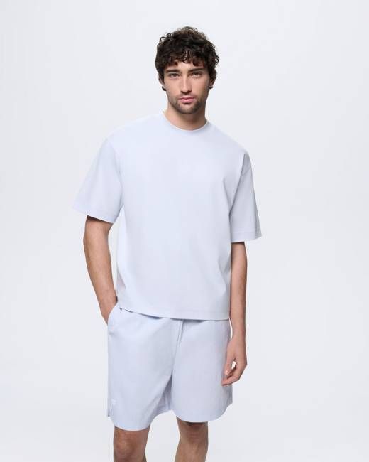 Mens Interlock Oversized T-Shirt—Ice Grey