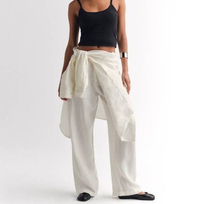 Organic Linen Pleated Pant