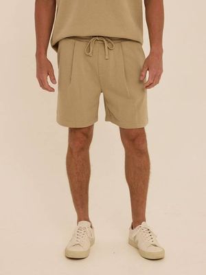Easton Cotton Blend Terry Pleated Short